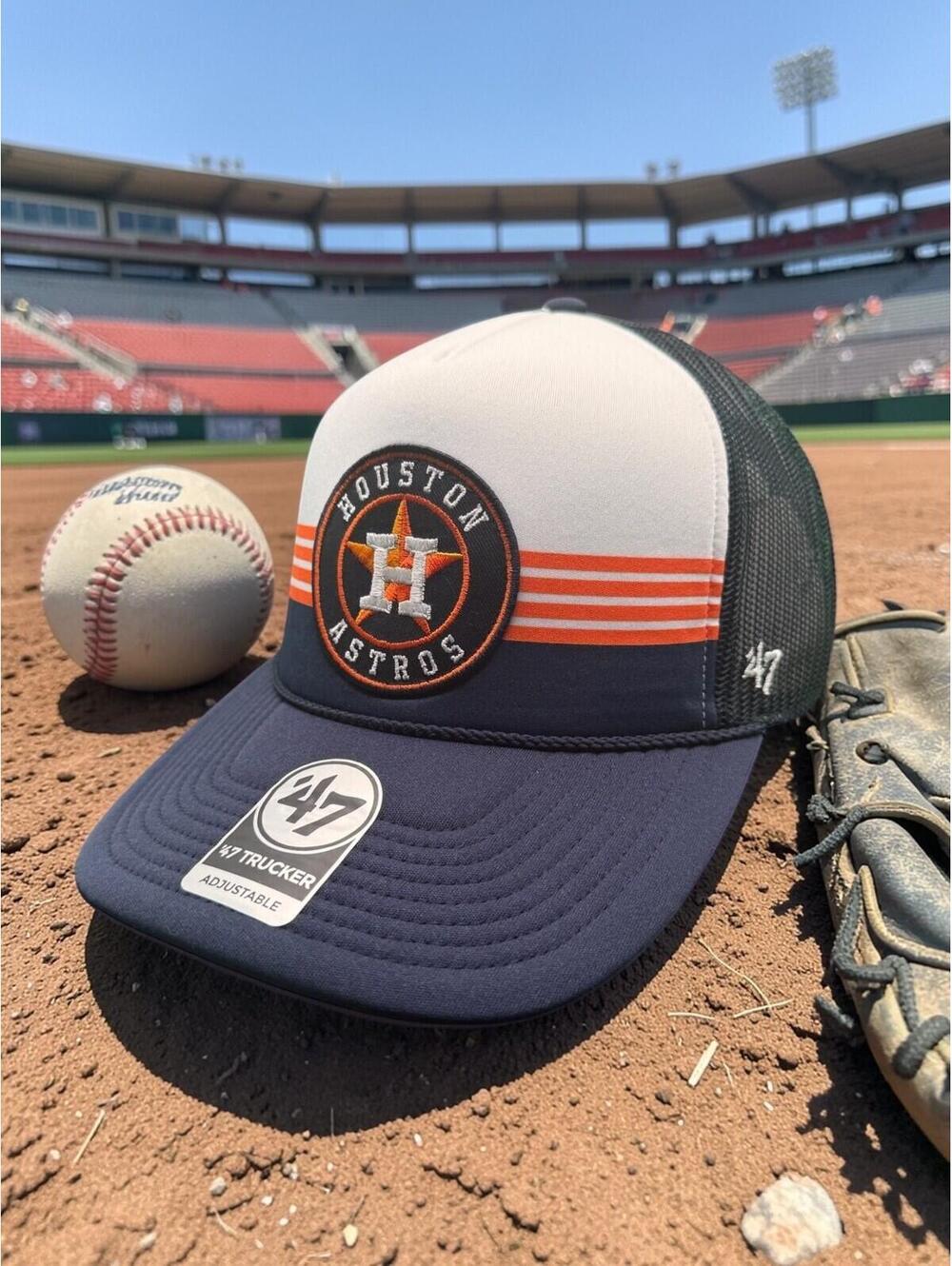 Houston Astros '47 Brand "Foamy" Trucker Adjustable Snapback OSFA